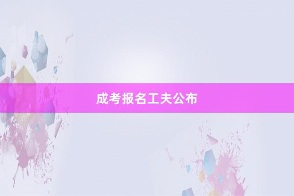 成考报名工夫公布